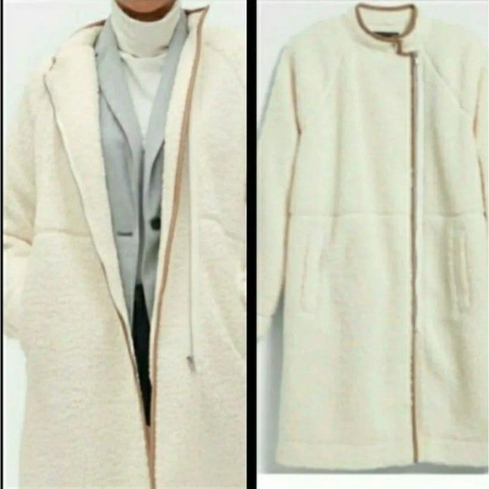 BANANA REPUBLIC SHERPA COAT CREAM TAN X-SMALL WOMENS X-SMALL NWOT